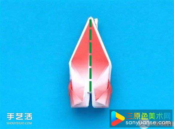 蟹爪兰的折纸方法图解 折纸圣诞仙人掌教程